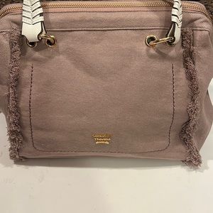 Samantha Thavasa dusty rose color with white leather trim